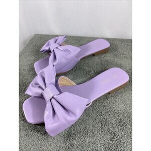 Cape Robbin Juju Sandals Lavendar Sz 8 1/2 Bow Comfort Slide-on Princess